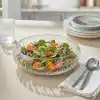 Deconox El Yapımı Büyük Boy Cam Salata Kasesi -%100 Üfleme Cam Sanatı Dekoratif Çerezlik ve Meyvelik - 24 cm