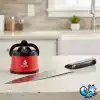 Bluefox Kırmızı PowerGripli Bıçak Bileyici - Vantuzlu Vakumlu, Serbest Ellerle Kullanılabilen Tungsten Carbide Bıçak Bileme Aleti