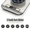 Orret Home Dijital Mutfak Terazisi – Paslanmaz Çelik Yüzeyli Hassas Tartı, 5 kg Kapasiteli, Dara Özellikli, LCD Ekranlı, 5 Birim Dönüşümlü, Pilli,Dijital Tartı