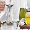 MallArt® Paslanmaz Çelik Mini Huni Seti (3lü) - 7.5 cm, 5.5 cm, 4.5 cm Dar Ağızlı Sıvı ve Baharat Hunisi, Tutucu Halkalı Mutfak ve Şişe Aktarma Seti