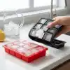 Deconox 2 Adet 15 Gözlü Silikon Buz Kalıbı, Siyah ve Kırmızı Kare Küp Buzluk, 18x12 cm Esnek Buz Kalıbı, 2’li Set Soğuk İçecek Limonata Kahve Kokteyl Sunumları İçin Silikon Buzluk