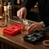 Deconox 2 Adet 15 Gözlü Silikon Buz Kalıbı, Siyah ve Kırmızı Kare Küp Buzluk, 18x12 cm Esnek Buz Kalıbı, 2’li Set Soğuk İçecek Limonata Kahve Kokteyl Sunumları İçin Silikon Buzluk