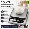 10 Kg Dijital Hassas Mutfak Tartısı - LCD Ekranlı, Paslanmaz Çelik Tartım Yüzeyi, Dara (Tare) Fonksiyonlu, Gram & Ons Ölçüm