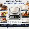 10 Kg Dijital Hassas Mutfak Tartısı - LCD Ekranlı, Paslanmaz Çelik Tartım Yüzeyi, Dara (Tare) Fonksiyonlu, Gram & Ons Ölçüm