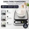 10 Kg Dijital Hassas Mutfak Tartısı - LCD Ekranlı, Paslanmaz Çelik Tartım Yüzeyi, Dara (Tare) Fonksiyonlu, Gram & Ons Ölçüm