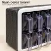 Kendinden Yapışkanlı Baharatlık Seti, 12li, Kaşıklı Kapaklı,Etiketleri ile Gönderilir Siyah Beyaz