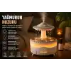 UFO Yağmur Efektli Hava Nemlendirici – Ultrasonik Buhar, Sessiz Çalışma, 7 Renk LED Işık, Zaman Ayarlı (2H/4H/8H), Otomatik Kapanma, Aromaterapi Uyumlu