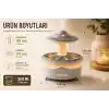 UFO Yağmur Efektli Hava Nemlendirici – Ultrasonik Buhar, Sessiz Çalışma, 7 Renk LED Işık, Zaman Ayarlı (2H/4H/8H), Otomatik Kapanma, Aromaterapi Uyumlu