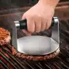 T I C A R O Paslanmaz Çelik Smash Burger Presi, Siyah Silikon Saplı,