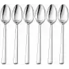 Yemek Kaşığı, 6lı Paslanmaz Çelik Kaşık Seti, Gümüş Renk Metal 20 cm, 6 Adet İçerikli Set