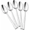 Yemek Kaşığı, 6lı Paslanmaz Çelik Kaşık Seti, Gümüş Renk Metal 20 cm, 6 Adet İçerikli Set