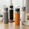Deconox Paslanmaz Çelik Termos Matara - 1000 ML (1 Litre) Kapasiteli, Renk Seçenekli Isı Yalıtımlı Çelik Suluk (TURUNCU)