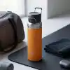 Deconox Paslanmaz Çelik Termos Matara - 1000 ML (1 Litre) Kapasiteli, Renk Seçenekli Isı Yalıtımlı Çelik Suluk (TURUNCU)