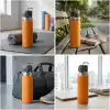Deconox Paslanmaz Çelik Termos Matara - 1000 ML (1 Litre) Kapasiteli, Renk Seçenekli Isı Yalıtımlı Çelik Suluk (TURUNCU)