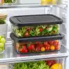 Saklama Kabı Seti 2li, 3200ml, 1600ml x2 Büyük Boy Derin Dondurucu Ve Mikrodalga İçin Kahvaltılık, Yemek Gıda Depolama Kutusu, Plastik Mutfak Düzenleyici Organizer, BPA İçermez (Gri)