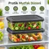 Saklama Kabı Seti 2li, 3200ml, 1600ml x2 Büyük Boy Derin Dondurucu Ve Mikrodalga İçin Kahvaltılık, Yemek Gıda Depolama Kutusu, Plastik Mutfak Düzenleyici Organizer, BPA İçermez (Gri)