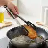 Deconox 32 cm Kilitlenebilir Mangal Maşası ve Kızartma Spatulası, Metal Gövdeli Siyah Delikli Geniş Uçlu Servis Maşası, Et Tavuk Balık Köfte Kızartma ve Barbekü İçin Çok Amaçlı Mutfak Maşası