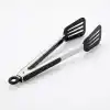 Deconox 32 cm Kilitlenebilir Mangal Maşası ve Kızartma Spatulası, Metal Gövdeli Siyah Delikli Geniş Uçlu Servis Maşası, Et Tavuk Balık Köfte Kızartma ve Barbekü İçin Çok Amaçlı Mutfak Maşası