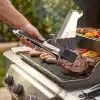 Deconox 32 cm Kilitlenebilir Mangal Maşası ve Kızartma Spatulası, Metal Gövdeli Siyah Delikli Geniş Uçlu Servis Maşası, Et Tavuk Balık Köfte Kızartma ve Barbekü İçin Çok Amaçlı Mutfak Maşası