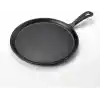 Lava Döküm Krep / Pizza / Pancake Tavası, Yuvarlak, Metal Saplı, 26cm, Siyah