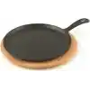 Lava Döküm Krep / Pizza / Pancake Tavası, Yuvarlak, Metal Saplı, 26cm, Siyah
