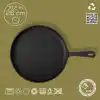 Lava Döküm Krep / Pizza / Pancake Tavası, Yuvarlak, Metal Saplı, 26cm, Siyah