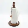 Deconox Doğal Bambu Bohem Top Tutacaklı Kağıt Havluluk - Dekoratif Ahşap Stand (30x14 cm, Kahve ve Bambu Renk Seçenekli, 1 Adet) (KAHVE)