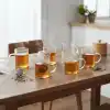 Deconox 6lı Termisil Borosilikat Cam Kupa Bardak Seti 200 ml - Isıya Dayanıklı Kulplu Şeffaf Çay ve Kahve Bardağı Takımı