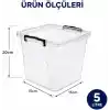 Derin Erzak Saklama Kabı Kapaklı, Kilitli Klipsli Saklama Kutusu, BPA Free, Çok Amaçlı Kiler, Mutfak ve Ev Düzenleme Kutusu, Şeffaf Plastik Organizer, 5 Litre