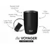 Simple Modern 12 oz Voyager Seyahat Kupası Bardak, Şeffaf Kapaklı ve Pipetli - Kahve Fincanı Çocuk Vakum Yalıtımlı Şişe 18/8 Paslanmaz Çelik Hidro - Gece Siyahı