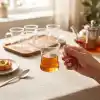 Deconox 6lı Kulplu Borosilikat Cam Çay Bardağı Seti, İnce Şeffaf ve Tabaksız, Keyf-i Ala, Kısa, Desenli, Çizgili ve Burgu Çizgili Model Seçenekleri (Keyf-i Ala Kısa)