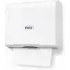 Alper Banyo Z-Fold Kağıt Havlu Dispenseri, Beyaz Plastik Duvara Monte Z Katlı Kağıt Havlu Aparatı, Banyo Ofis WC ve Ortak Kullanım Alanları İçin Hijyenik Kağıt Havluluk 25 x 21 x 10 cm