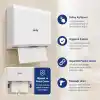 Alper Banyo Z-Fold Kağıt Havlu Dispenseri, Beyaz Plastik Duvara Monte Z Katlı Kağıt Havlu Aparatı, Banyo Ofis WC ve Ortak Kullanım Alanları İçin Hijyenik Kağıt Havluluk 25 x 21 x 10 cm