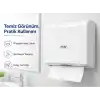 Alper Banyo Z-Fold Kağıt Havlu Dispenseri, Beyaz Plastik Duvara Monte Z Katlı Kağıt Havlu Aparatı, Banyo Ofis WC ve Ortak Kullanım Alanları İçin Hijyenik Kağıt Havluluk 25 x 21 x 10 cm
