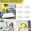 12 adet mikrofiber bez seti, Kärcher buharlı temizleyici aksesuarları EasyFix SC 2, SC 3, SC 4, SC 5 ile uyumlu, makinede yıkanabilir (4 zemin bezi seti + 2 zımpara zemin bezi + 6 el başlığı