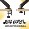 Ergoflex EF X16 Çift Kol 17-32 inch Uyumlu 2-9 kg Amortisörlü Monitör Standı 2026 Versiyon