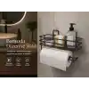 Alper Banyo Yapışkanlı Siyah Raflı Solo Havlu Askısı, Delmeden Montaj Banyo ve Mutfak Duvar Tipi Havluluk Organizer