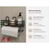 Alper Banyo Yapışkanlı Siyah Raflı Solo Havlu Askısı, Delmeden Montaj Banyo ve Mutfak Duvar Tipi Havluluk Organizer