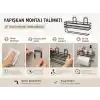 Alper Banyo Yapışkanlı Siyah Raflı Solo Havlu Askısı, Delmeden Montaj Banyo ve Mutfak Duvar Tipi Havluluk Organizer