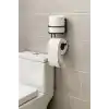 Orret Home Yapışkanlı Tuvalet Kağıtlığı – Mat Siyah Metal Tuvalet Kağıt Tutacağı ve Yedek Standı, Delmeden Montaj, Suya Dayanıklı Banyo Organizeri (Yuvarlak)