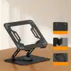 McStorey Katlanabilir Ayarlanabilir Alüminyum Laptop Standı, Taşınabilir Ergonomik Notebook Yükseltici, 6 Kademeli Yükseklik Ayarlı, MacBook Tablet Uyumlu, 10-17 İnç, Siyah