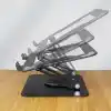 McStorey Katlanabilir Ayarlanabilir Alüminyum Laptop Standı, Taşınabilir Ergonomik Notebook Yükseltici, 6 Kademeli Yükseklik Ayarlı, MacBook Tablet Uyumlu, 10-17 İnç, Siyah