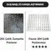 Fause Tepe Duş Başlığı Kare Slim 304 Metal 20x20 cm KTD101