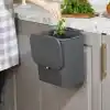 Orret Home Dolap Kapağına Asılabilir 15 Litre Çöp Kovası, Duvara Yapıştırılabilir Çift Tarafa Açılabilir Mutfak Çöp Kutusu, Banyo Çöp Kovası, Kapaklı Asma Çöp Kovası Organizer (Gri)
