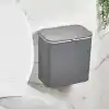Orret Home Dolap Kapağına Asılabilir 15 Litre Çöp Kovası, Duvara Yapıştırılabilir Çift Tarafa Açılabilir Mutfak Çöp Kutusu, Banyo Çöp Kovası, Kapaklı Asma Çöp Kovası Organizer (Gri)