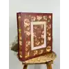 Rabsev 10x15cm 500 Fotoğraf Kapasiteli Kutulu Çiçek Desenli Lüks Ofset Fotoğraf Albümü (BORDO)