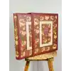 Rabsev 10x15cm 500 Fotoğraf Kapasiteli Kutulu Çiçek Desenli Lüks Ofset Fotoğraf Albümü (BORDO)