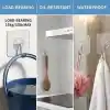 WOVU Askı, kendinden yapışkanlı havlu askısı, 15 kg (maks.), şeffaf, yapışkan kanca, delmeden su geçirmez, yağ geçirmez, mutfak kancası, banyo, mutfak, banyo için kanca (10 adet)