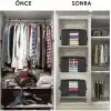 6 Adet Pencereli Yastık Saklama Hurcu - Mega Boy Yorgan Hurç Organizer Düzenleyici - 75 X 40 X 40 Cm (Antrasit)