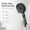 SOGUD Duş Başlığı Seti Antrasit Gri - Filtreli Arıtmalı El Duşu - 6 Fonksiyonlu Yüksek Basınçlı Model - 3 Yedek Filtre Kartuşlu Kireç Önleyici Su Tasarruflu [Enerji Sınıfı A++]